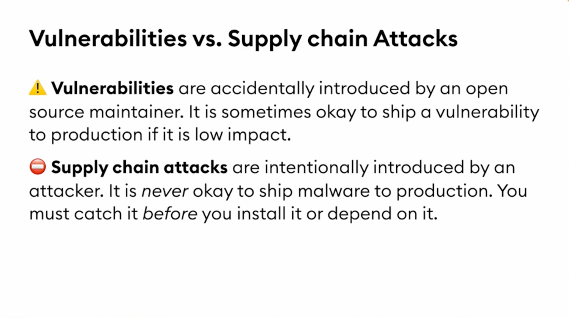 Vulnerabilities vs. Supply chain Attacks