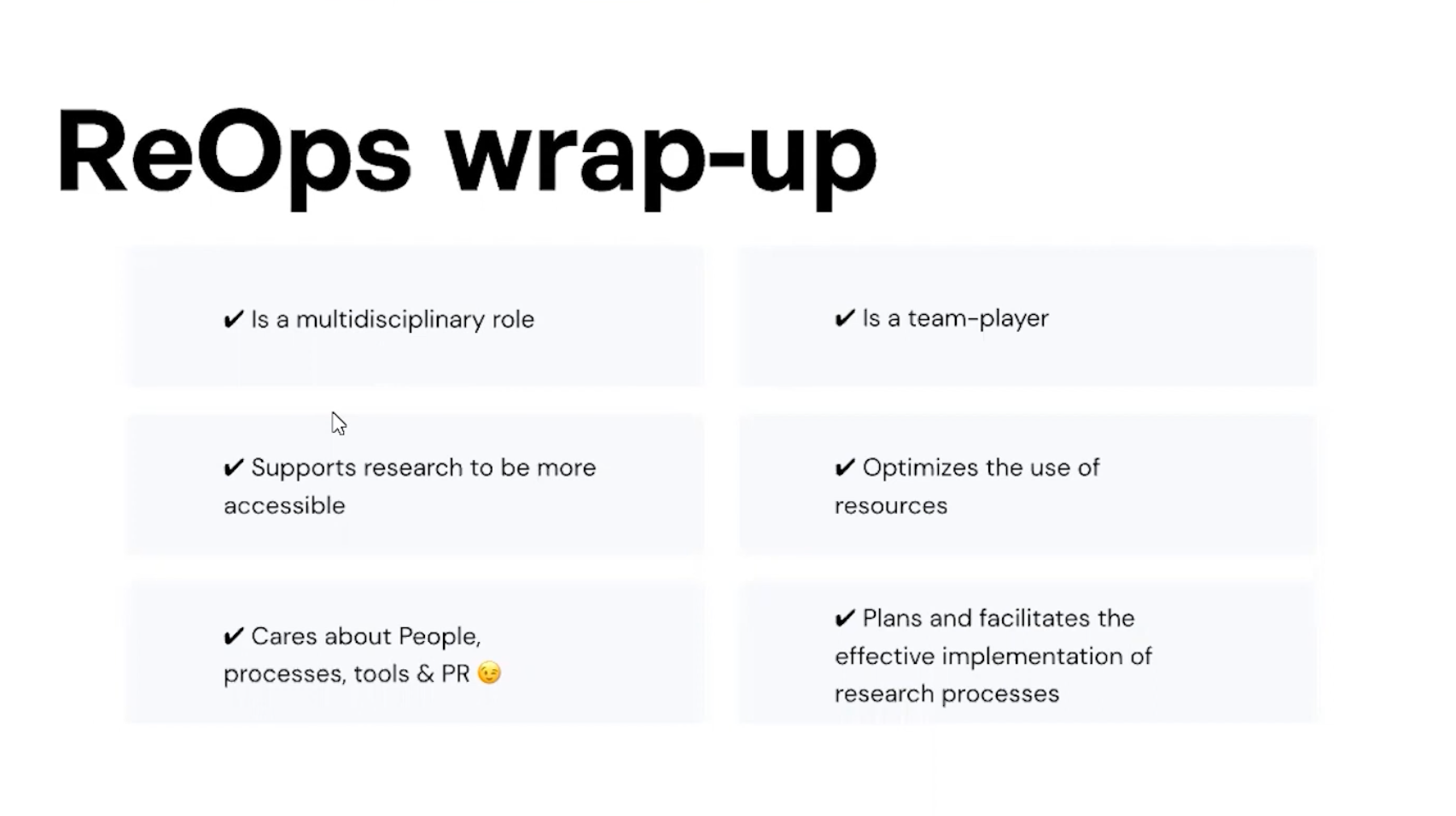 Summary of the ReOps role